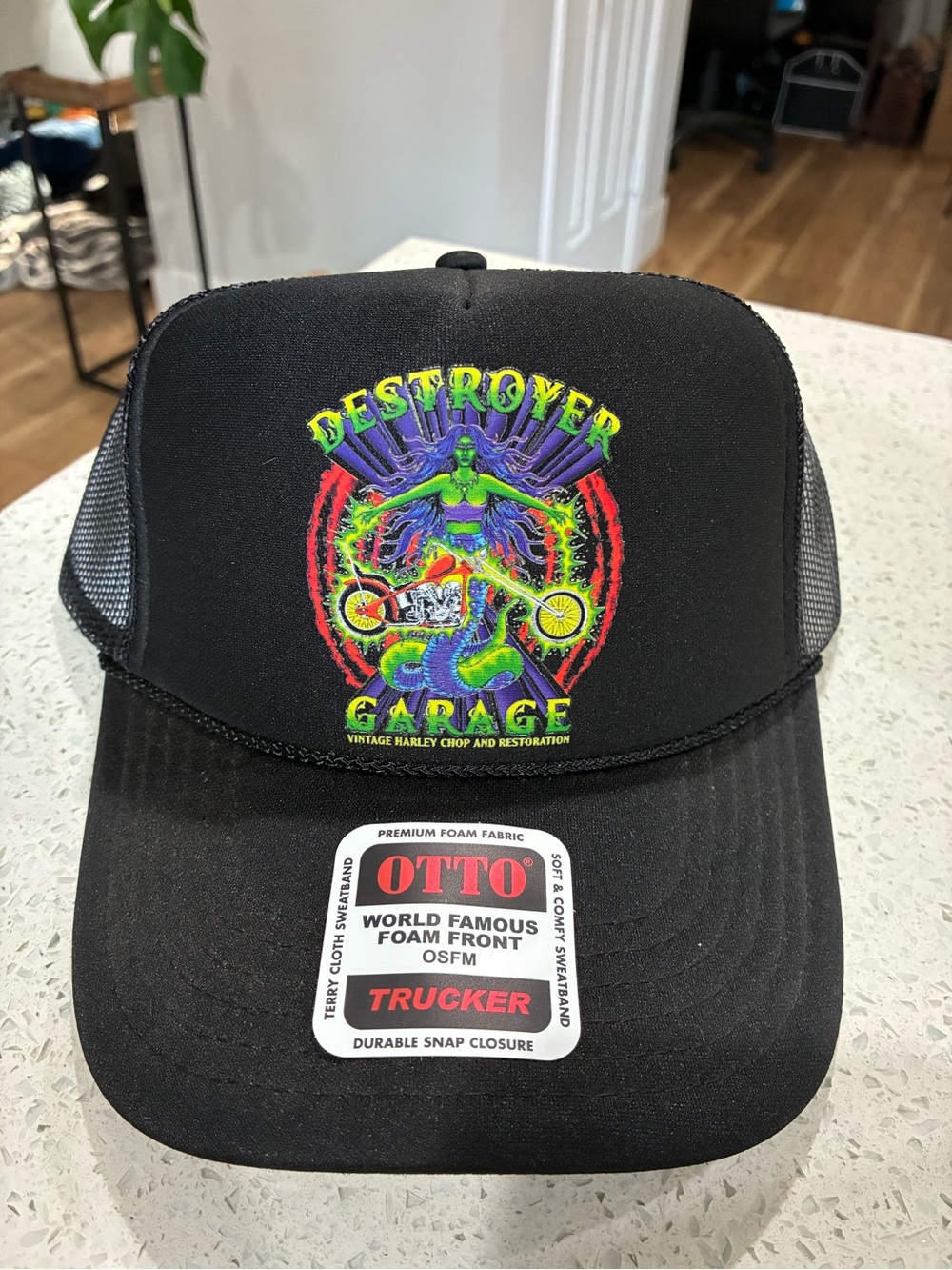 Destroyer Garage Texas Chopper Trucker Hat OTTO Foam Front Snapback NWT